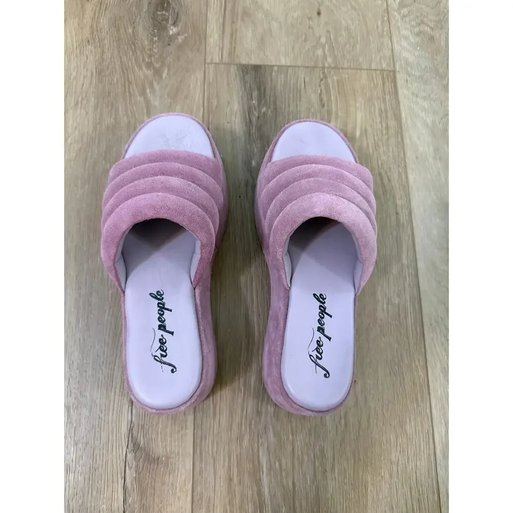 free people almost paradise platform sandals / orchid women size US 7.5 / EU 38